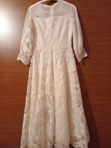 xına donu: Zərif ağ tədbir/nişan donu - Model: Midi uzunluqda, A-kəsim ətək - — 2