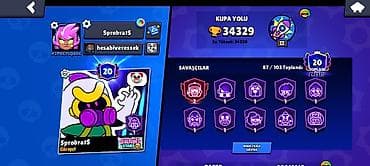 Digər: Brawl Stars hesabı – yüksək inkişaflı və nadir məzmunlu - Kupa yolu — 1