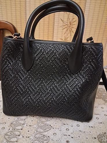 cins sumka: Pierre Cardin Paris qadın çantası – qara rəng - Material: toxunuş — 1