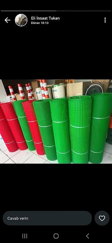 setka qapi: Plastik tor şəbəkə rulonları - Rənglər: yaşıl və qırmızı - Material — 1