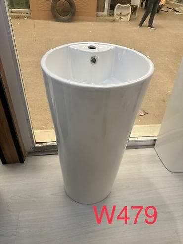 hamam tulpan: Müasir dizaynlı ayaqüstü əl-üz yuma lavabosu – model W479. - Forması — 1