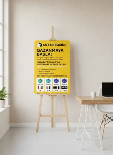 döner biznesi satilir: ANY UNBOXING – Qazanmağa Başla! Xidmətin məzmunu: - Hər gün real — 1