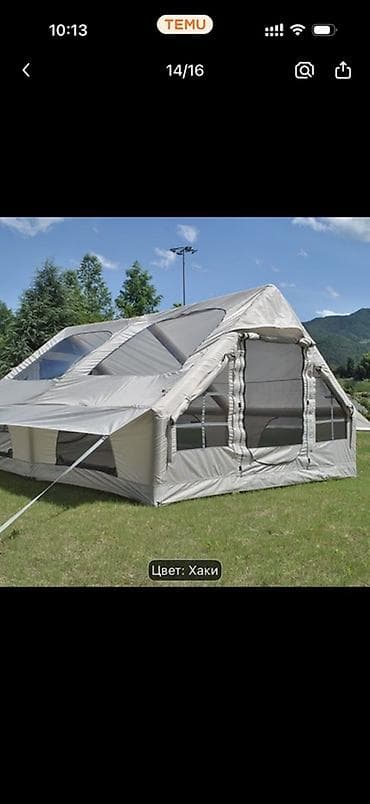 Спорт и отдых: Böyük ailəvi düşərgə çadırı – rəng: xaki - Ölçülər: 400 sm (uzunluq) — 7