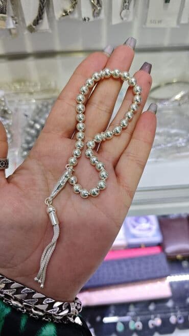 kehraba tesbeh: Gümüş təsbeh kolleksiyası.qiymet 100 m.dan baslayir - Material: gümüş — 7