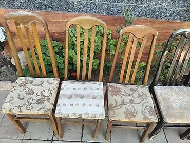 balkon stul: Taxta yemək otağı stulları – 8 ədəd dəst-35 azn təcili - Material — 3