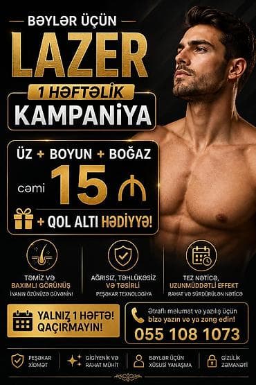 saç kəsimləri 2024: Xidmət: Lazer epilyasiyası kampaniyaları Xanımlar üçün: - Full bədən — 2