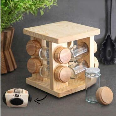 edviyyat qablari: Edviyyat qabı Bamboo podstavka ile Şüşe qablar Vakumlu bamboo qapaq — 3