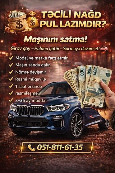 Kredit məbləği minimum 1500,maksimum li̇mi̇tsi̇z! Zəng edə və ya