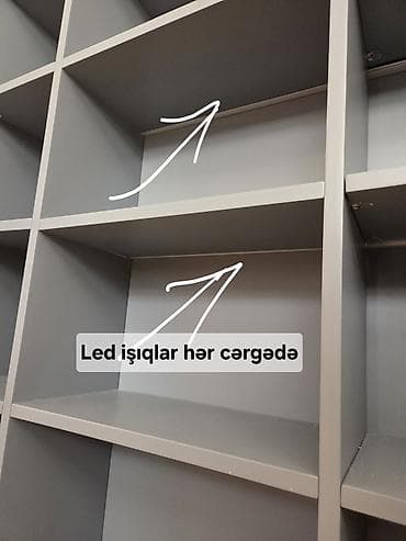 kitab refi modelleri: LED işıqlı vitrin rəfi (arxasında divardan asmağa yerləri var) - — 3