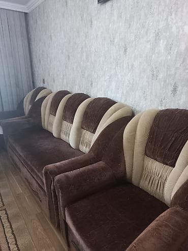 işlenmiş stol stullar: İşlənmiş, Di̇van-kravat, 2 kreslo, Divan, Bazalı, Açılan — 2