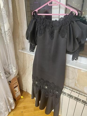 partalar: Qara ziyafət/libas - Rəng: tam qara - Model: çiyinlər açıq — 4