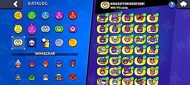 oyun alanı: Brawl Stars oyun hesabı. Hesabın ekran görüntülərinə əsasən aşağıdakı — 10