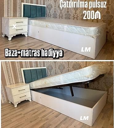 Çarpayılar: Təknəfərlik çarpayı, Bazalı, Matras ilə, Siyirməsiz — 1
