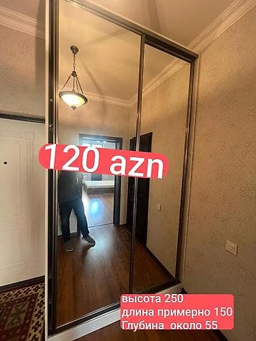 Güzgülü kupe şkaf - İki qapılı sürgülü sistem - Tam boy güzgü
