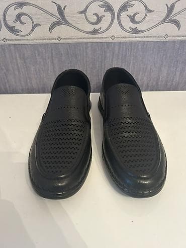 anti wart krem: Kişi loaferləri – qara rəng, perforasiyalı üst hissə - Model: slip-on — 1