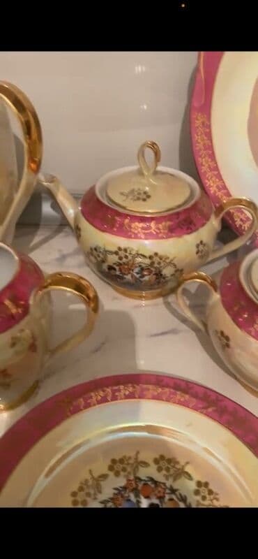 çay qaşığı: Çay dəsti, rəng - Qızılı, Farfor, 6 nəfərlik — 3