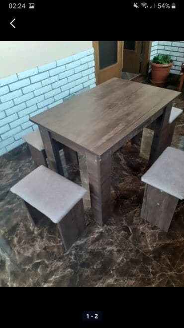 Мебель на заказ: Metbex masası desti 4 eded oturacaq Material:Türk laminatı — 1