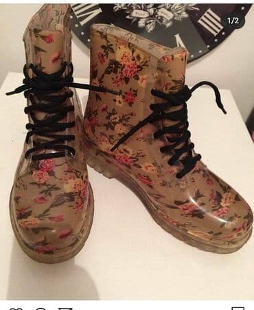 ağ rezin çəkmələr: Ölçü: 39, rəng - Bej, Yeni — 1