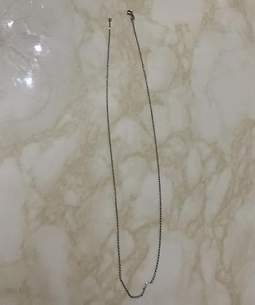 kişi boyunbağı: Zərif metal boyunbağı zənciri - Rəng: gümüş ton - Nazik, klassik — 1