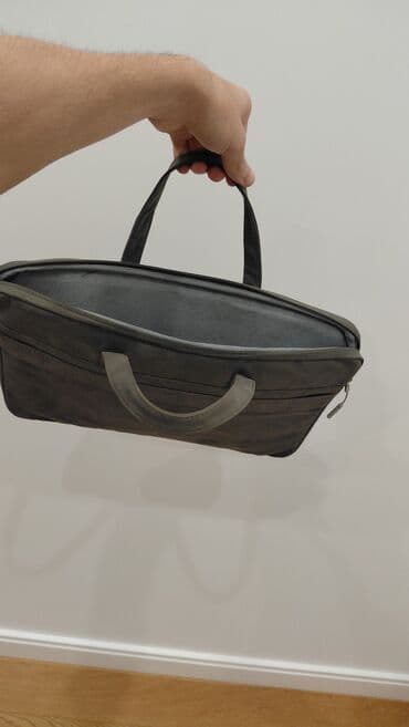 сумка для ноутбука: Yüngül və zərif laptop çantası - Rəng: tünd boz/şifer - Material — 3