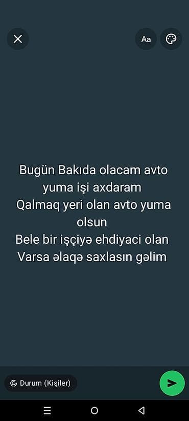 77 nomreli mekteb: Avtoyuyucu, 25 yaş, 5 ildən artıq təcrübə, Natamam iş günü — 1