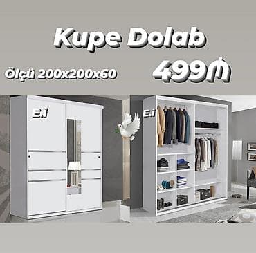 Kupe Dolab – 499₼ Ölçü: 200 x 200 x 60 sm - Ağıllı planlanmış kupe — 1