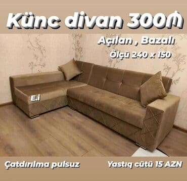 divan parçaları: Künc divan, Yeni, Açılan, Bazalı, Ünvana pulsuz çatdırılma — 1