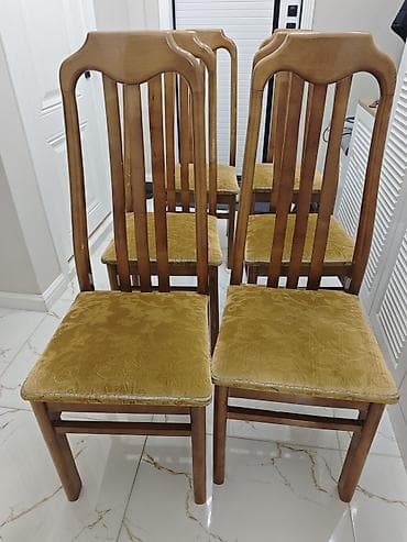 mermer masalar: Mətbəx üçün, İşlənmiş, Qatlanmayan, rəng - Sarı Stul — 1