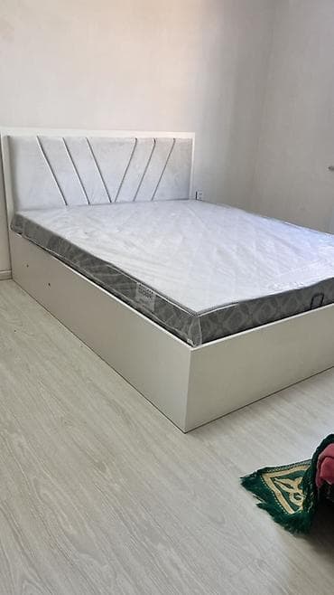 Ev üçün mebel: Yeni, İkinəfərlik çarpayı, Bazalı, Matras ilə, Siyirməsiz, Azərbaycan — 1
