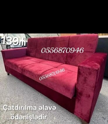 бескаркасный диван кровать: Di̇van-kravat, Açılan, Bazasız, Vеlur parça, Ödənişli çatdırılma — 1