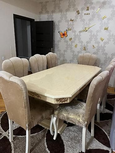 Masalar: Açılmayan, Dördbucaq masa, 8 stul — 1