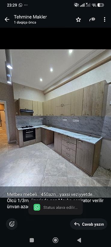 Metbex mebeli. 450azn. yaxsi veziyyetde. Ölcü 1/3m. üzerinde qaz