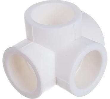 Dörd tərəfli PVC boru fitinqi - Material: PVC - Rəng: Ağ - Bağlantı — 3