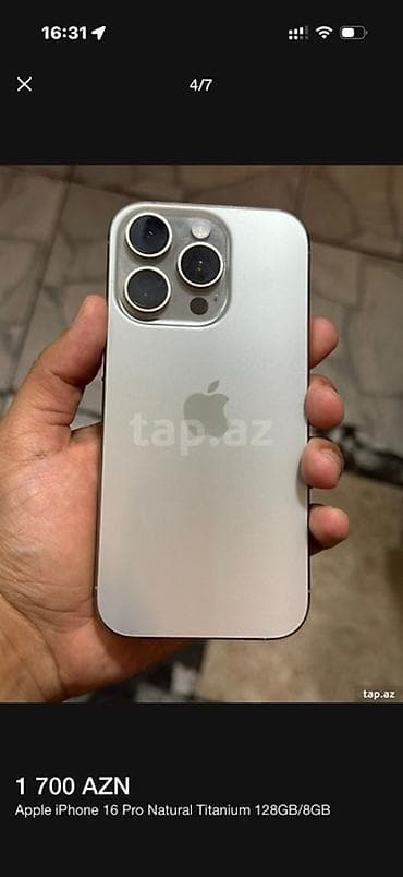 IPhone 16 Pro, 128 GB, Natural Titanium