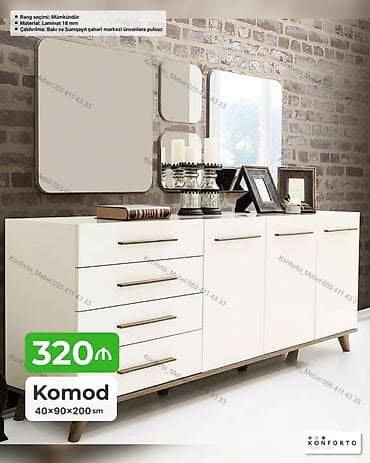Komod – 40×90×200 sm - Rəng seçimi: mümkündür - Material: 18 mm — 1