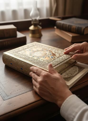 Quran kitabı qabı ünvan Yeni Yasamal