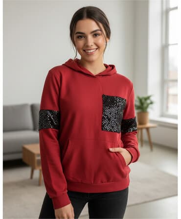 Svitşot, M, rəng - Qırmızı lalafo.az -da Svitşot, M, rəng - Qırmızı