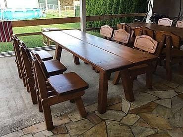 restoran masa: Qonaq otağı üçün, Açılmayan, Dördbucaq masa, 8 stul — 5