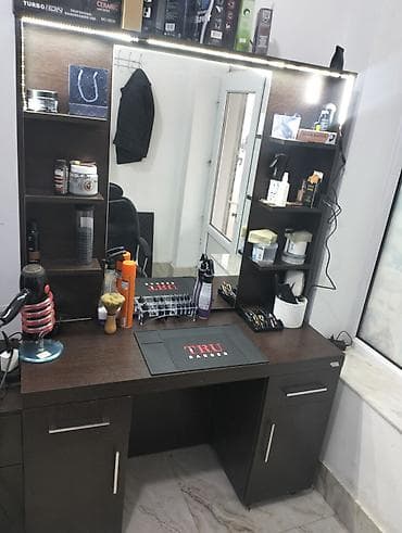 Другая салонная, медицинская мебель: Barber masası və güzgü stendi – salon üçün tam funksional iş guşəsi - — 2