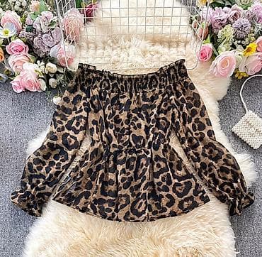 Şəxsi əşyalar: Leopard naxışlı off-shoulder bluz O - Dizayn: Açıq çiyinli — 2