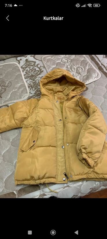 Qışlıq uşaq puffer kurtkası - Rəng: bal rəngi/sarı - Model