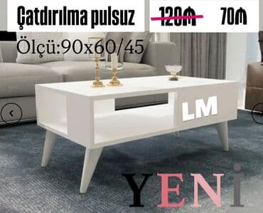 Masaüstü qəhvə/çay masası – modern dizayn - Rənglər: ağ və ağ-qəhvəyi — 2