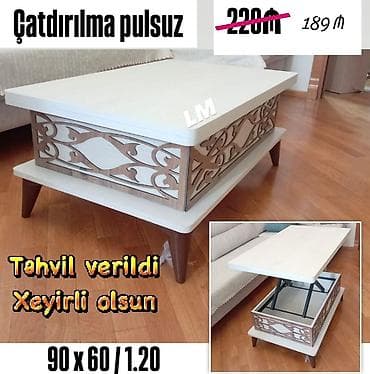 Jurnal masası, Transformer, MDF, Dördbucaq masa