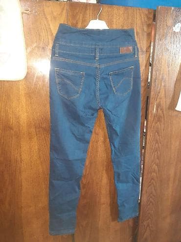 klassik geyim: Qadın cins şalvar – Campüs Jeans - Rəng: tünd mavi (indigo ton) - — 2