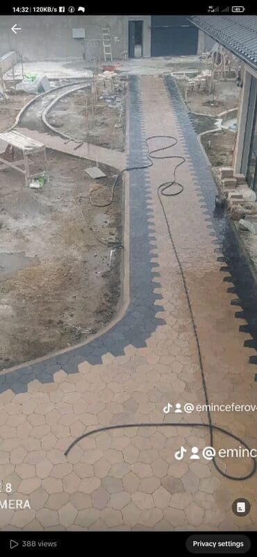 duz corek: Tamet döşəmə xidməti – dekorativ beton/daş təməli ilə həyət və giriş — 43