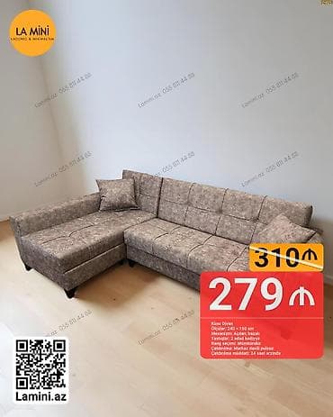 mini stol: Künc divan, Açılan, Bazalı, Şəhərdaxili pulsuz çatdırılma — 1