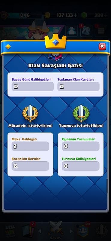 nərd daşı: Clash Royale hesabı - Kupa: 7519 - Kral Səviyyəsi: 1346 - Qızıl: 137 — 9