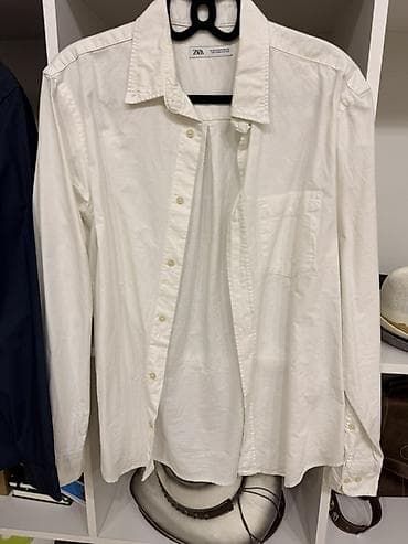 zara: ZARA kişi köynəyi – ağ rəngli, düyməli klassik model. Uzunqolludur — 1