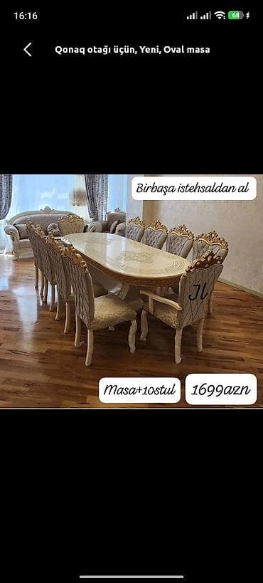 hesir stol: Qonaq otağı üçün, Yeni, Oval masa — 1