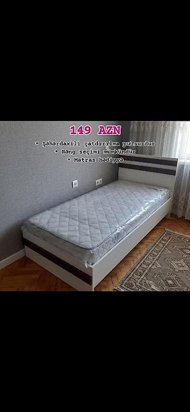 taxt dosekleri: Tək nəfərlik çarpayı – 149 AZN - Müasir dizaynlı, başlıqlı tək — 3